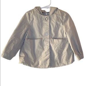 Zara Girls Soft Collection Outerwear Tan Trench Dress Coat Removable Hood Size 4